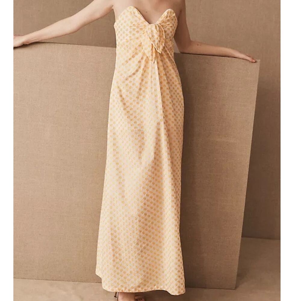 Significant Other Adella Yellow Floral Sweetheart Strapless Maxi Dress Women's 4